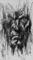 Michael Hensley Drawings, Human Head P & Ink 4